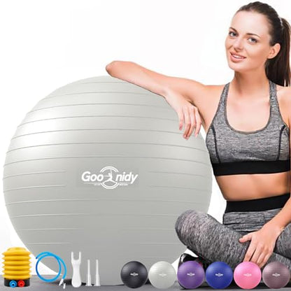 Soft Exercise Ball, Yoga Pregnancy Ball Chair, Pilates Equipment with Pump - color: Gray, size: XXL(31-33inch/78-85cm)