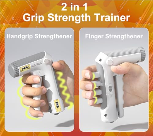 Grip Strength Trainer with Finger Exerciser, Adjustable Resistance, Forearm Strengthener Hand Gripper with Counting,Black - color: White