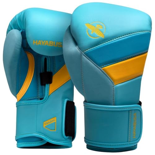 Hayabusa T3 Boxing Gloves - Sparring - color: Blue/Yellow, size: 12oz