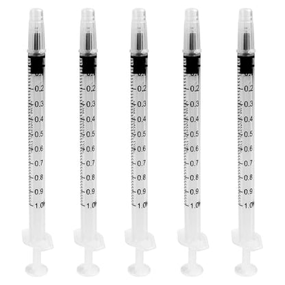 5 PCS 1ml with Cover, Plastic Syringe Small Syringe, Non-Hypodermic Syringes with Cover, with scale for Scientific Labsfor Scientific Labs, Measuring, Feeding Pets (1ml) - size: 1ml