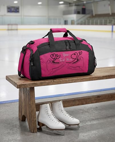 Personalized Figure Skating Duffle Bag with Name – Custom Ice Skating Team Gear Bag for Girls, Competition & Rink Practice Travel Bag - color: Pink, style: Figure Skating
