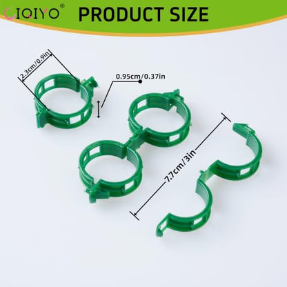 CIQIYO® 200 Pcs Plant Support Clips,Plastic Clips for Securing Plants,Tomato Vine Clips,Plant Fixing Clips,Garden Clips for Climbing Plants,Grape and Vine Vegetables (200, Green)