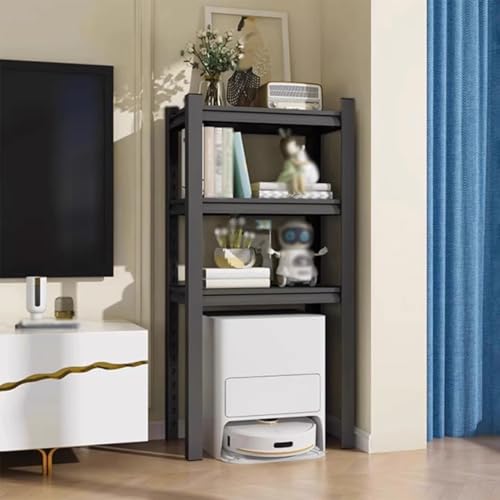 Heavy-Duty Robot Vacuum Storage Stand, Sturdy Steel Shelf Desktop Sweeping Robot Shelf Sideboard with Adjustable Shelves, Fish Tank Cabinet Floor Scrubber Organizer(H80cm/31in,L90cm/35in) - color: H80cm/31in, size: L90cm/35in