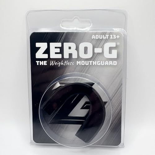 Zero-G Adult Mouthguard Black 1-Pack, Boil & Bite for Contact Sports - color: Black