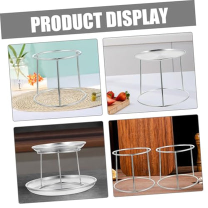 VALICLUD 2pcs Stainless Steel Seafood Display Rack Double Layer Grill Pan Stand for Restaurant Buffet Food Dish Holder for Sushi Oysters Shrimp Crab Presentation