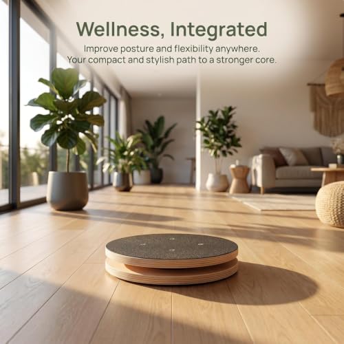 Generic Wooden Waist Rotating Disc Portable Waist Rotator Board Includes Floor Protection Mat Core Twist Disc for Indoor