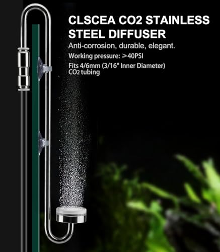 Aquarium Stainless Steel CO2 Diffuser Atomizer with Integrated Check Valve, DC300-40