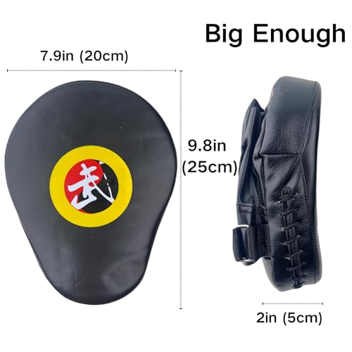 TLBTEK Taekwondo Kick Shield - Muay Thai MMA Karate Kickboxing Training Pads - Curved Leather Strike Shield