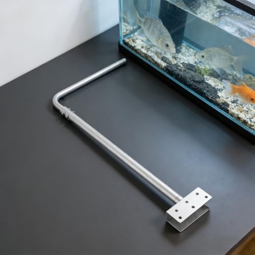 2pcs Aquarium Light Riser Stand, Heavy Duty Aluminium Alloy Bracket Holder for Fish Tank Landscape Lighting, Fits Aquariums with Glass Rim Under 20mm