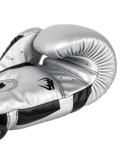 Venum Elite Boxing Gloves - color: Silver/Black, size: 12-Ounce