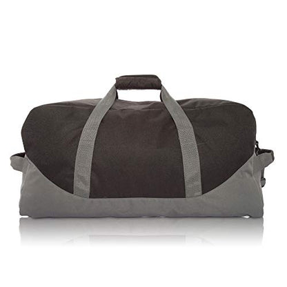 DALIX 25" Big Adventure Large Gym Sports Duffle Bag (Black Grey Navy Blue Red Camo) - color: Black-Gray