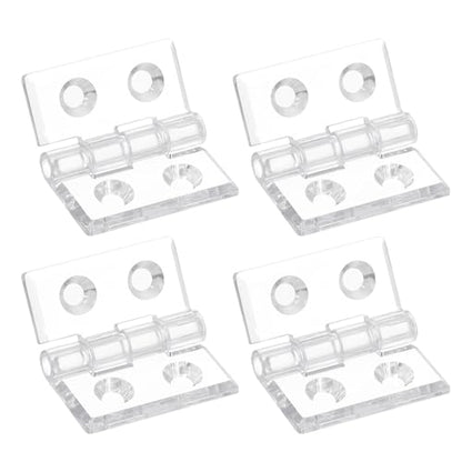 uxcell 4Pcs Acrylic Hinges, 1.2 x 1.38 Inch Hardware Folding Hinges with Mounting Hole Piano Hinges for Case Box Handicrafts, Clear