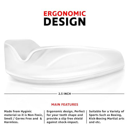 DXM SPORTS Mouth Guard for Youth – Sports Mouthguard for Football, Boxing, Basketball, MMA, Karate, Hockey, Lacrosse, Wrestling and Soccer – Comes with Protective Case (Transparent, Youth) - size: Youth