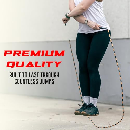 Elite Jumps Edge Beaded Adjustable Jump Rope, Do Hard Things - color: White/White-Blue-Black