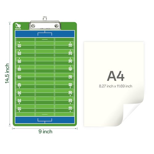 WISYOK Football Clipboard for Coaches, Dry Erase | Double Sided, for Football, Coach Gift, Game Planning, Practice, Training, Tactics - style: Football
