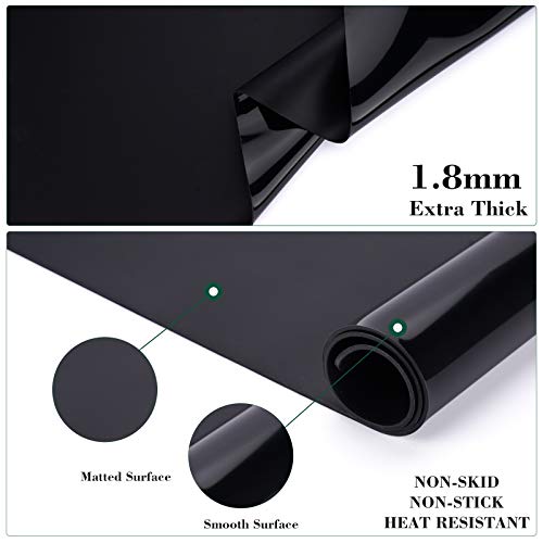 Gartful Extra Large Silicone Sheet for Craft, 31.5" x 23.6" x 0.07", Heat Resistant Countertop Protector, Multipurpose Mat, Black
