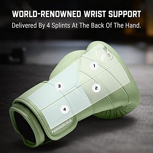 Hayabusa T3 Kanpeki Leather Boxing Gloves - color: Summer Moss Green, size: 12oz