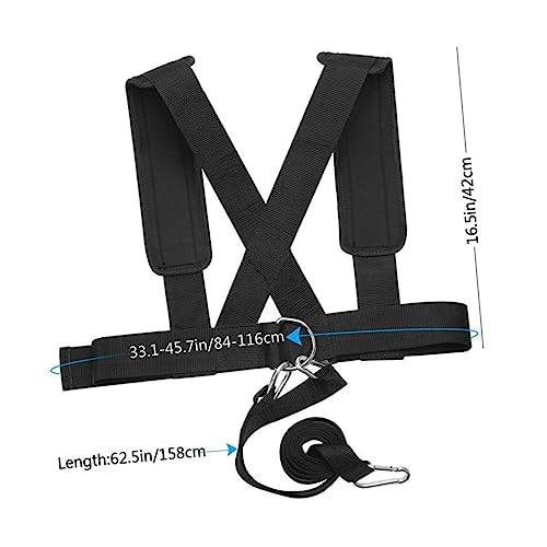 2Pcs Running Resistance Training Belt Polyester Sled Harness Black