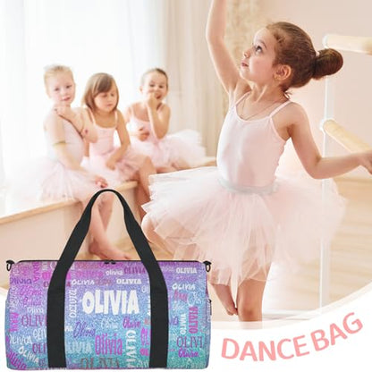 Personalized Dance Bag,Dreamy Glittery Effect, Pink with Blue - color: Blue Pink