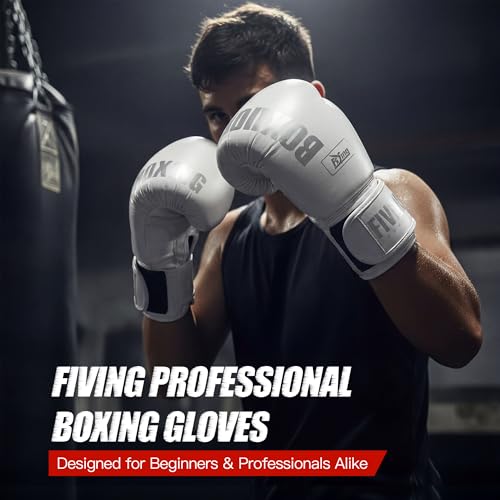 Boxing Gloves with Hand Wraps - color: White, size: 10oz