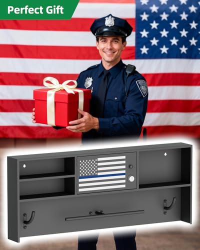 Police Gear Rack,Wall Mounted Lock Safe Police Tactical Vest Hanger