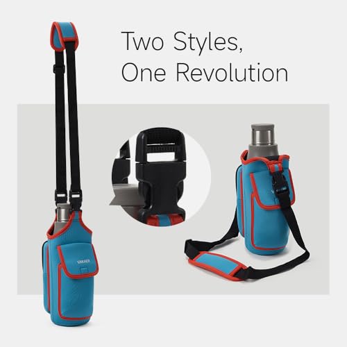 VAKAER Magnetic Gym Bag, Water Bottle Carrier Holder with Phone Pocket & Adjustable Strap,10 Ultra-Strong Magnets Stick to Fitness equipment, Workout Accessories Pouch for Women & Men, Blue - color: Blue