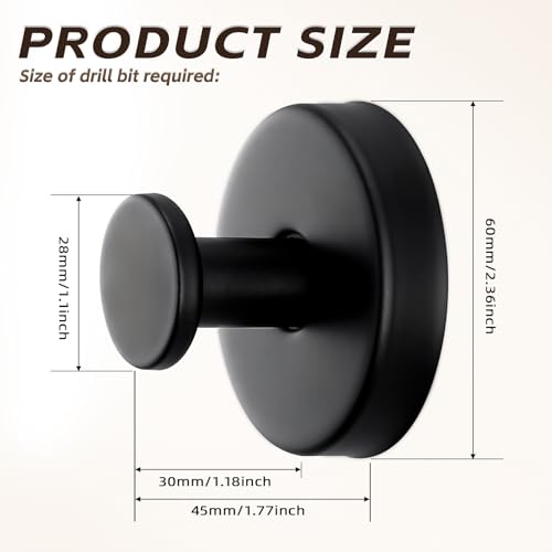 Suction Cup Hooks for Shower,Stainless Steel Towel Hooks No Drill - color: Matte Black