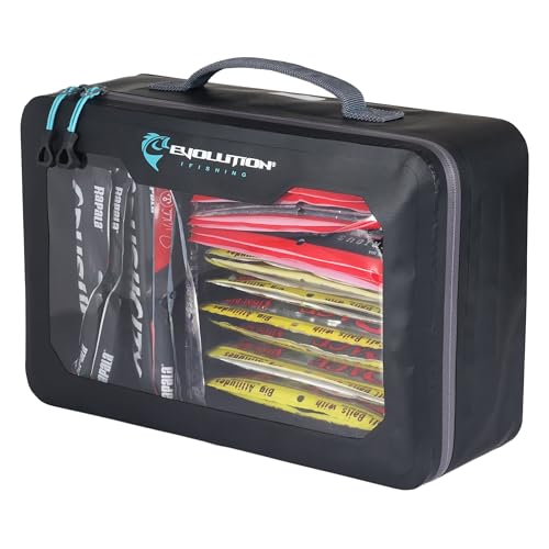 Plastix Case – Large, Waterproof Soft Plastic Lure Storage Box, EVA Structured Interior, Clear Lid, Removable Dividers, Tackle Organizer