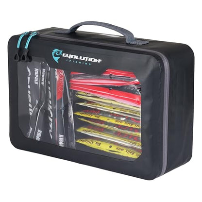 Plastix Case – Large, Waterproof Soft Plastic Lure Storage Box, EVA Structured Interior, Clear Lid, Removable Dividers, Tackle Organizer