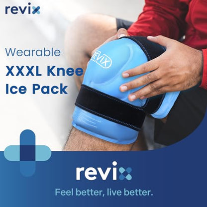 REVIX 20" XXXL Knee Ice Pack Wrap Around Entire Knee, Extra Large Ice Pack - style: Blue-1 Pack