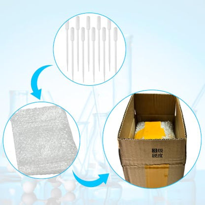 10PCS Plastic Transfer Pipettes 3ml 0.2ml 0.5ml 1ml 2ml 3ml 3ml-L 5ml Disposable Safe Eye Dropper Lab Supplies (5ml) - size: 5ml