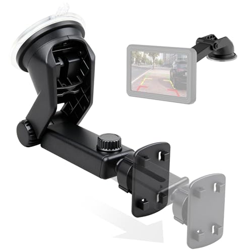 EWAY Suction Cup Mount for CarPlay Display, Backup Camera Monitor, Extended Arm with 360° Rotation, 4-Tab Bracket Replacement Dashboard Windshield Holder for 7-11" Apple Carplay, Android Auto Screens