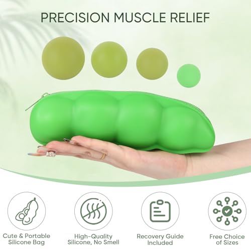 Firm Massage Lacrosse Ball Set, 4 Sizes for Myofascial Release - color: 4 Firm Green
