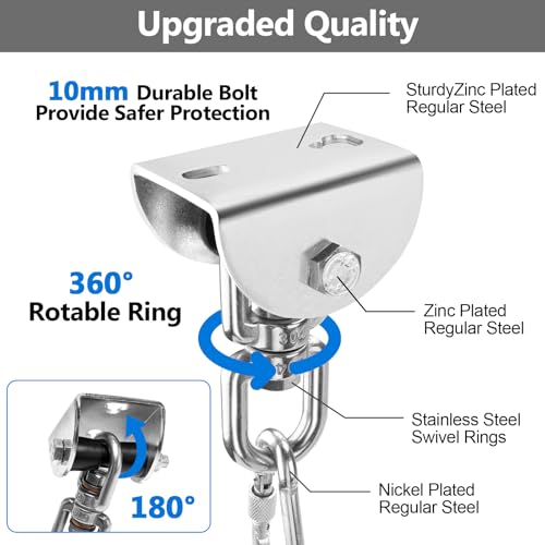Eapele Heavy Bag Hanger, Punching Bag Mount for Ceiling 360° Swivel Wood Beam Holder for Boxing Bag, Heavy Bag, Gym Punching Bag, Speed Bag, Aerial Yoga Swing, Gymnastic Rings, Sandbag, Hammock