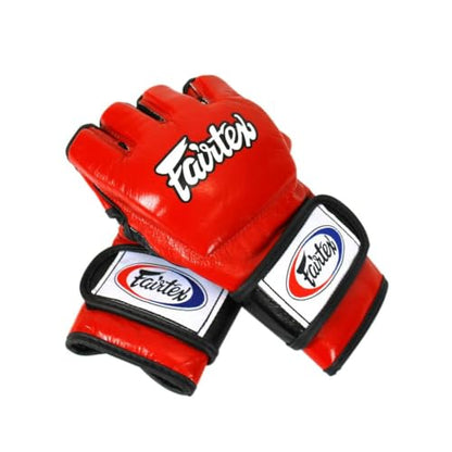 Fairtex FGV12 MMA Gloves, Official ONE Championship Leather Grappling Gear - color: Red, size: Medium