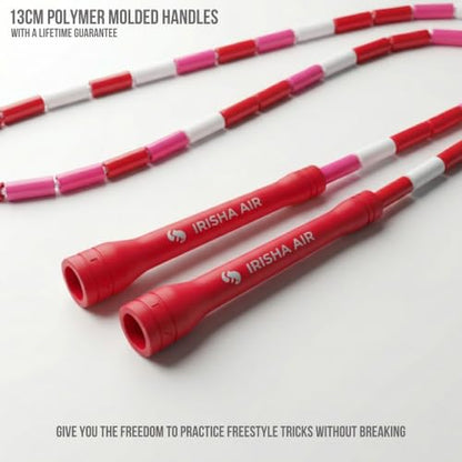 Elevate Rope Beaded Jump Rope, 1 in Beads, 10 ft Adjustable, Segmented - color: Irisha