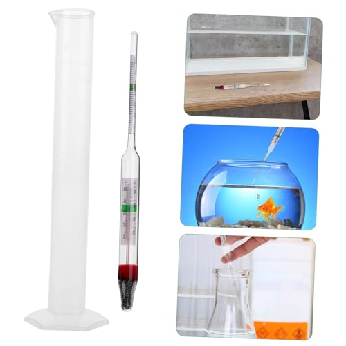 DECHOUS 1set Aquarium Hydrometer Salinometer Kit with Measuring Cylinder for Accurate Salt Density Testing Fish Tanks and Aquariums