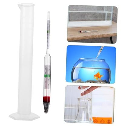 DECHOUS 1set Aquarium Hydrometer Salinometer Kit with Measuring Cylinder for Accurate Salt Density Testing Fish Tanks and Aquariums