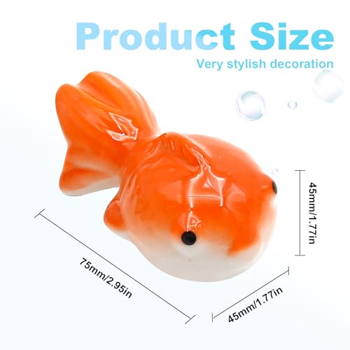 3 Pcs Floating Aquarium Decorations, Ceramic Fish Figurines Craft, Koi Ornaments, Mini Creative Fish Tank (Green Pink Red)