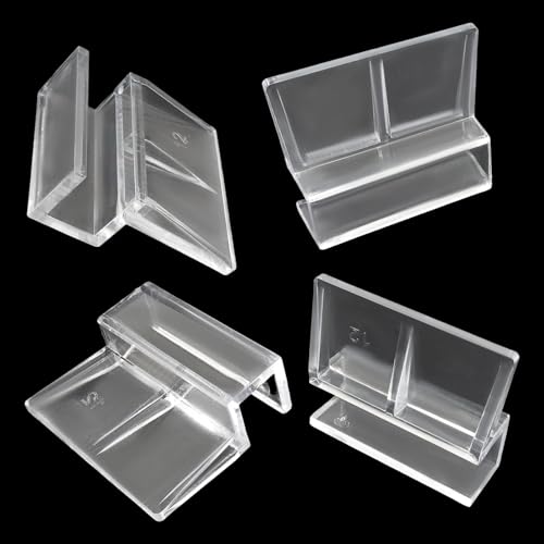 Murtenze 8 PCS Aquarium Lid Clips, 12mm Clear Acrylic Fish Tank Holder Support Clamps for Rimless Aquariums - size: 12mm