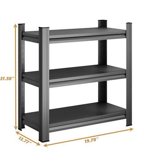 3-Tier Metal Storage Organizer Shelf 5-10 Gallon Fish Tank Stand and Small Reptile Cage Rack Multi-Use Shelf for Home Office Black