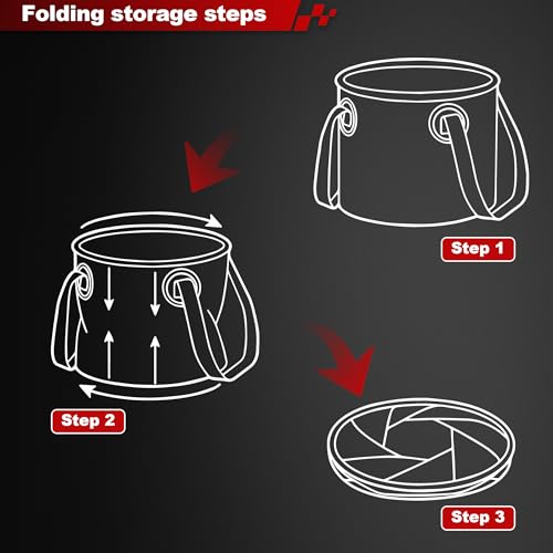 Multifunctional Collapsible Bucket,Portable Bin,Car Wash Bucket,Lightweight Foldable Bucket with Handles for Camping,Dish Washing,Laundry,Soaking Feet,Fishing,Hiking