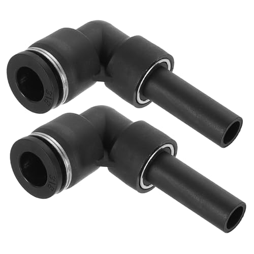 uxcell 2Pcs Push to Connect Tube Fitting, 3/8" Tube OD x 3/8" Stem OD Elbow Fitting with Plug-In Stem for Hydraulic and Pneumatic Systems - size: 3/8" x 3/8"