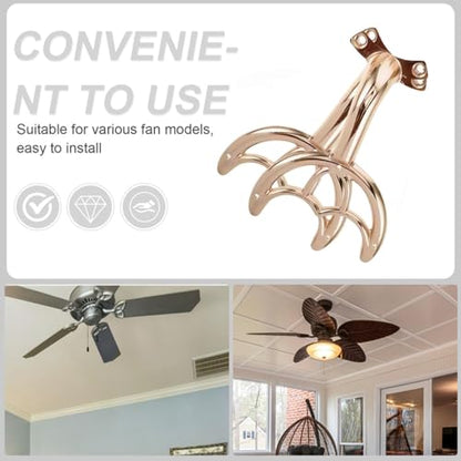 5 Pcs 52’’Ceiling Fan Blades Arms Replacement,Ceiling Fan Blades Arms Replacement Parts Mounting Bracket Kit for Replacing The Worn Fan Blades,Keep The Balance and Good Performance (Rose Gold) - color: Rose Gold