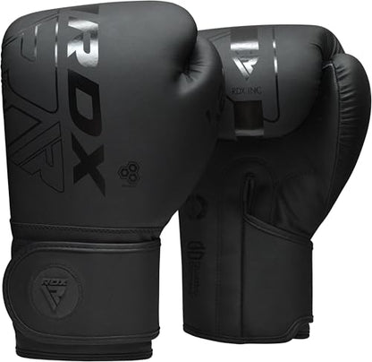 RDX Boxing Gloves, Pro Training Sparring, Maya Hide Leather, Muay Thai MMA Kickboxing, Men Women Adult, Heavy Punching Bag Focus Mitts Pads Workout, Ventilated Palm, Multi Layered, 8 10 12 14 16 18 Oz - color: BLACK, size: 18 OZ