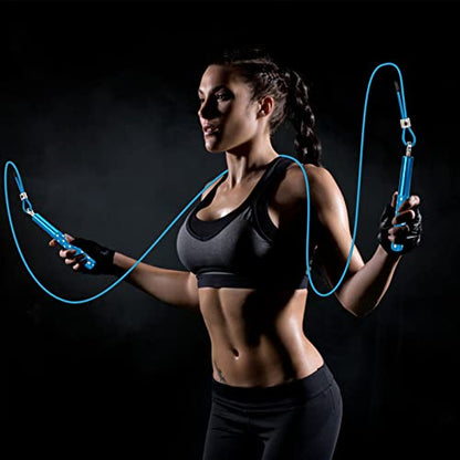Jump Rope, Wastou Speed Jumping Rope for Training Fitness Exercise, Adjustable Adults Workout Skipping Rope for Men, Women, Kids, Girls - color: Blue-B