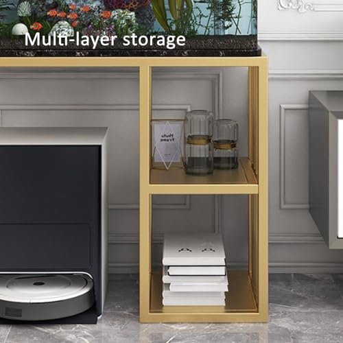 Robot Vacuum Cleaner Storage Rack,Robot Vacuum Stand Cabinet with Double Layer Storage Shelves, Floor-Standing Organizer for Robot, Fish Tank Rack, Modern End Table for Living Room & Office