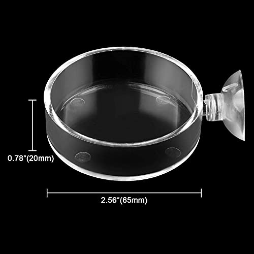 Aquarium Shrimp Feeder Dish Round Fish Tank Feeder Bowls Clear Aquarium Feeding Cup with Suction Cup - color: Clear-Round