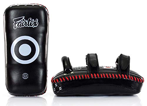 Fairtex KPLS2 Muay Thai Kick Pads, Genuine Leather Curved Boxing Shield