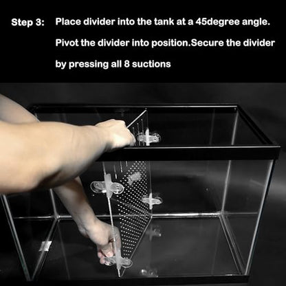 Acrylic Aquarium Divider Kit 5.5/10 / 20L / 20H / 29 / 40B / 55/75 / 125gal Fish Tank with Suction Cups (75gal Top Fin) - size: 75gal Top Fin